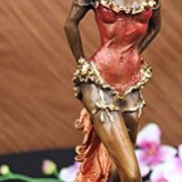alt="Red Patina Spanish Flamenco Dancer Bronze Figurine"