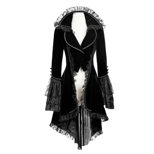 alt="black gothic women's jacket cosplay costume"