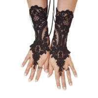 Black Costume Lace Women Gloves