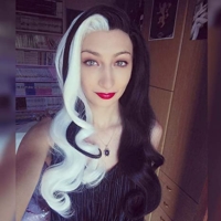 Cruella Long Hair Half Black and White Wig