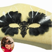 Cruella Lace Feather Mask